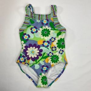 Hanna Andersson Floral I pc swim suit size 130cm/8
